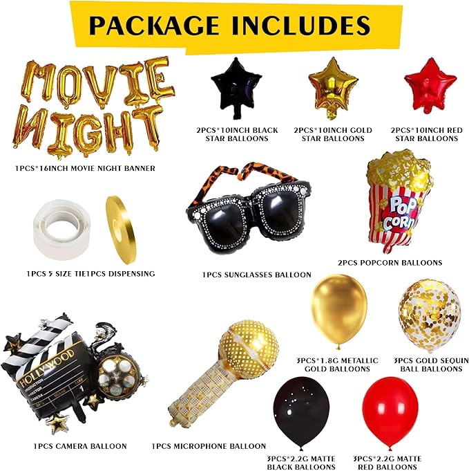 Movie Night Decorations 26 Pcs Movie Night Supplies Movie Theme