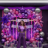 K-Pop Music themed Birthday Decorations with Hot Pink Metallic Purple