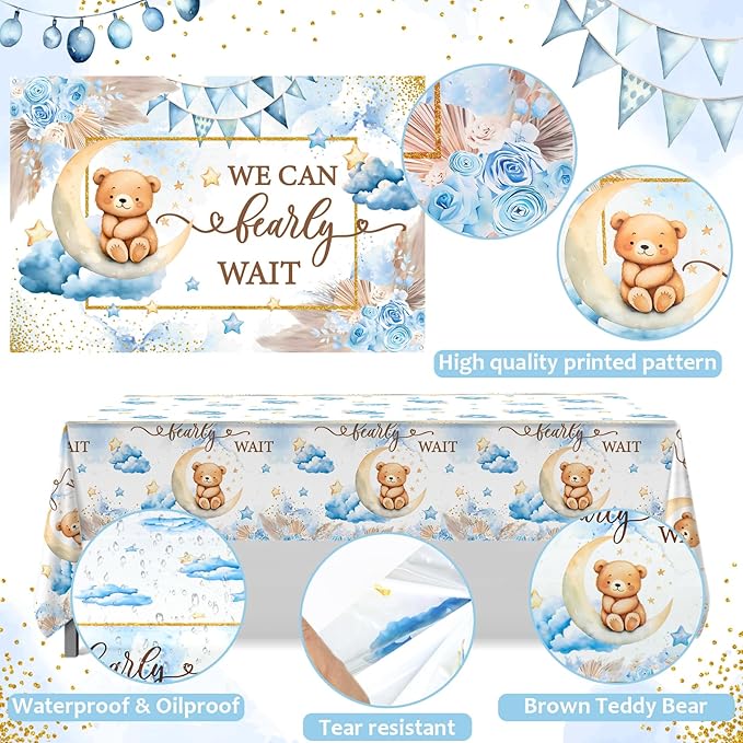 We Can Bearly Wait Baby Shower Decorations Teddy Bear Boho Balloons