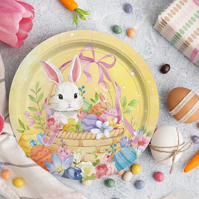 Happy Easter Supplies Kit for 16 Guests Easter Bunny Decorations