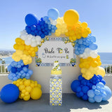 Royal Blue Yellow bridal shower lemon theme balloon arch kit with
