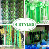 PartyWoo Green Crepe Paper Streamers 6 Rolls 492 ft Pack of Hunter Eme