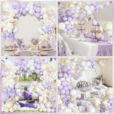 Ouddy Party Pastel Purple White Balloons Garland Arch Kit, Different