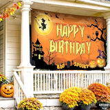 Halloween Happy Birthday Banner XtraLarge 72x44 Inch Spooky