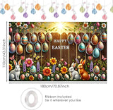 Easter Banner Polyester 43x70.86 Inches Large Easter Banner for Wall
