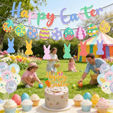 Easter Party Decorations Happy Easter Banner Set Egg Bunny Hanging