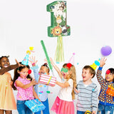Wild One Piñata Number 1 Pull String Mini Piñata with Blindfold Bat