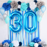Giant Blue 0 Number Balloons - 40 Inch | 0 Digit Balloon for Ocean