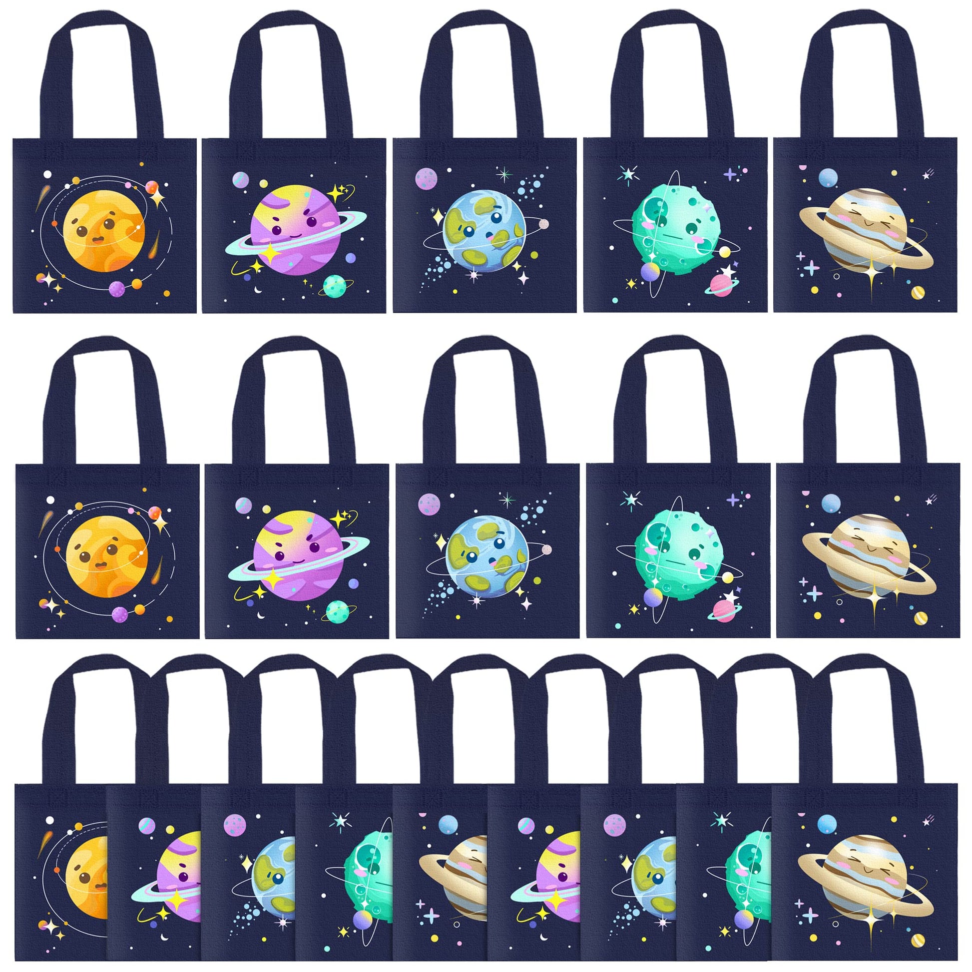 BANBALLON 20 PCS Outer Space Party Favor Bags Space Gift Bags Treat