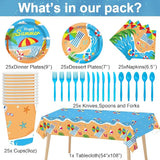 184 Pcs Beach Party Supplies Plates Napkins Set Includes Summer