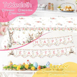 142 Pcs Happy Easter Plates and Napkins Easter Party Decorations