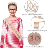 30th Birthday Decorations for Women 33pcs 30th Birthday Crown and