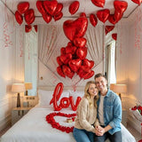 Valentines Day Balloons with Heart Shape love Foil Balloons for