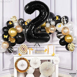 KatchOn Giant Black Number 2 Balloon - 40 Inch | Black 2 Balloon