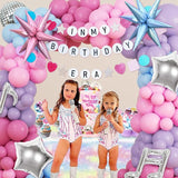 JOGAMS 184Pcs Silver Blue Pink and Purple Balloon Arch Kit with In My