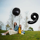 KatchOn, Giant Black Number 9 Balloon - 40 Inch | Foil 9 Birthday