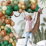 170Pcs Jungle Safari Balloons Arch Garland Kit Sage Green Brown