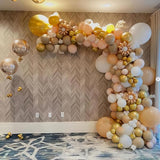Rose Gold Balloon Arch Kit Nude Light Pink Gold Confetti Party