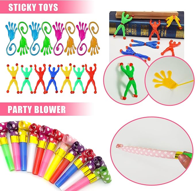 Unicorn Party Favor Goodie Rainbow Elastic Ball Bracelets Stickers