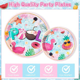 96Pcs Summer Pool Beach Ball Flamingos Party Plates Supplies Party