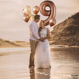 KatchOn, Giant Coffee Brown Number 9 Balloon - 40 Inch | Foil 9
