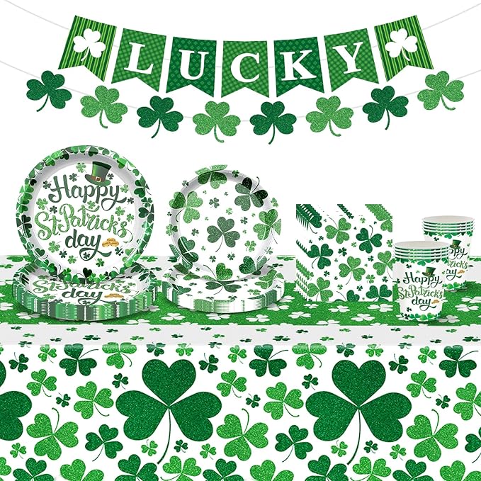 St Patrick's Day Party Supplies Irish Themed Disposable Dinnerware