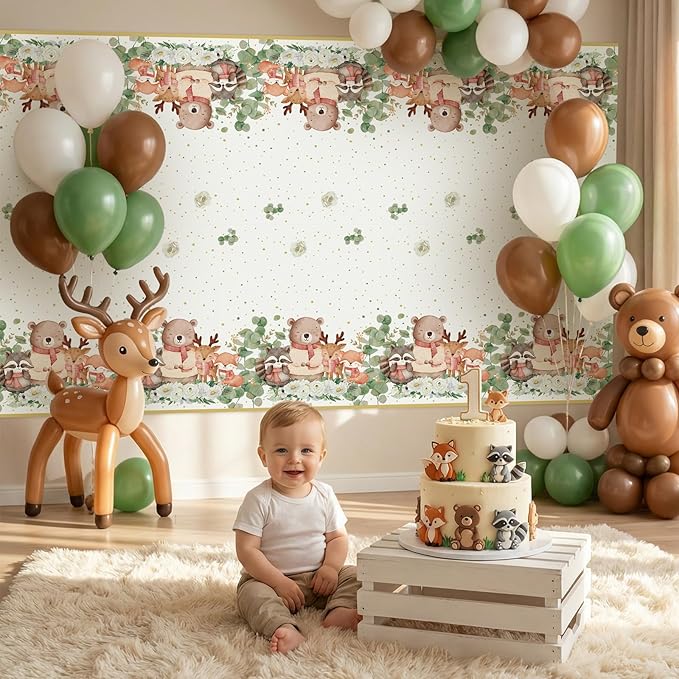3 Pack Plastic Safari Baby Shower Tablecloth 54 x 108 Inch