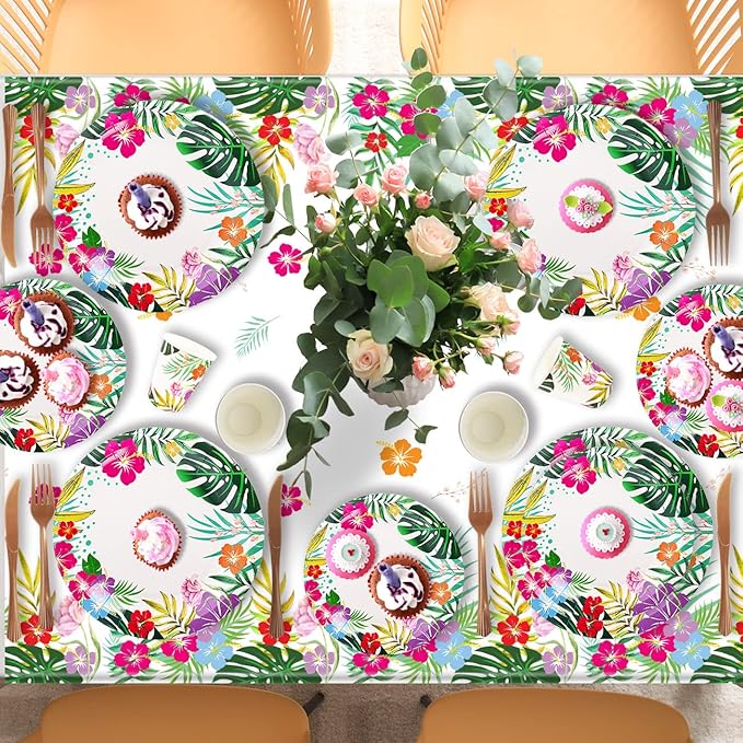 121 PCS Luau Hawaiian Party Decorations Aloha Tropical Party