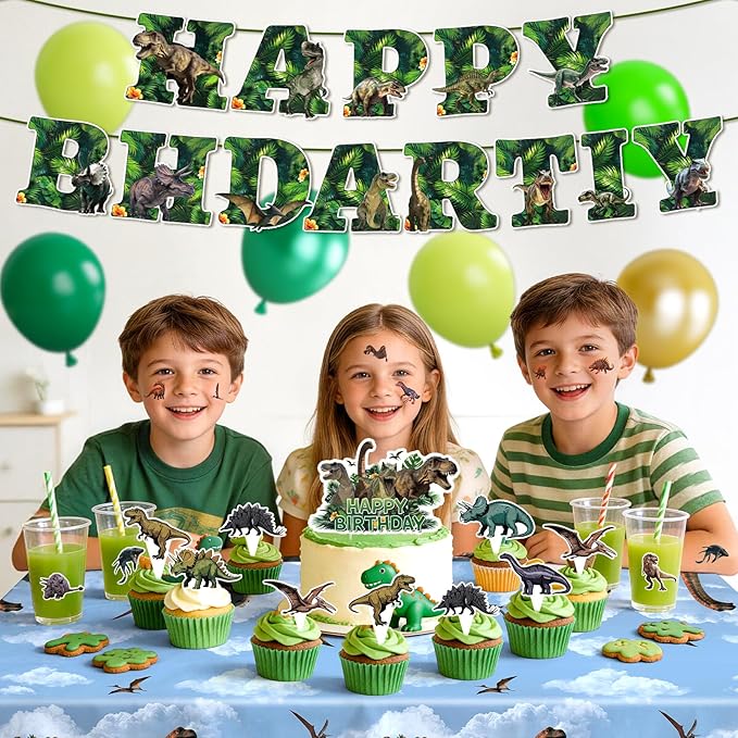 Dinosaur Birthday Party Decorations Kit for Boys Dino Birthday