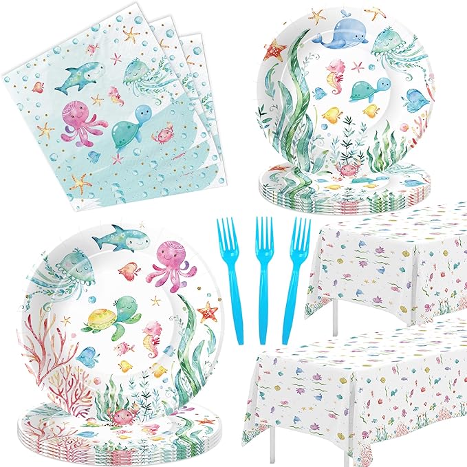 Under The Sea Party Decorations Tableware For Ocean Theme Birthday