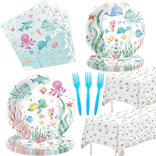 Under The Sea Party Decorations Tableware For Ocean Theme Birthday