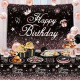 211 PCS Black and Rose Gold Party Decoration Rose Gold & Black Party