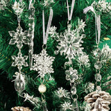 18pcs Christmas Tree Decoration Crystal Ornaments - Hanging Acrylic Ch