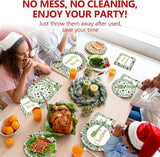 96PCS Christmas Paper Plates and Napkins Set Christmas Party