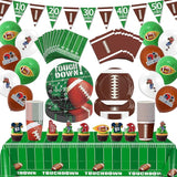 140PCS Football Party Supplies Tableware Set Serve 24 Football