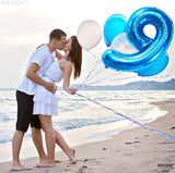 KatchOn, Giant Blue Number 9 Balloon - 40 Inch | Foil 9 Birthday