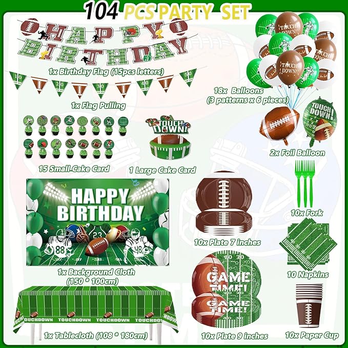 Football Party Supplies Tableware Set Football