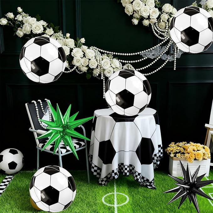 Biapian Soccer Balloons, 6 Pcs 22 Inch Soccer Ball Balloons, Big