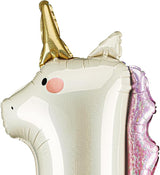 Unicorn Number 1 Balloon PartyDeco 36.5 Inch Holographic Foil 1st