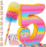 Number 5 Pinata for Birthday Party Decorations Unicorn Mermaid Theme