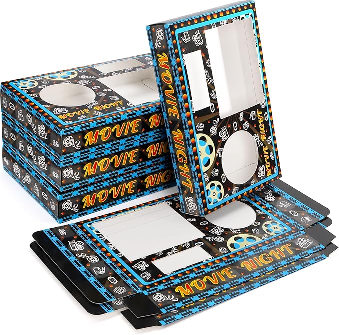Movie Night Supplies 100 Pcs 50 Movie Snack Trays & 50 Popcorn Bags
