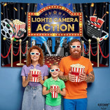 Lights Camera Action Backdrop Large 72x44 Inch Movie Theme Party