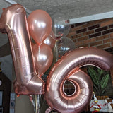 Rose Gold 1 Balloons, 40 Inch Giant Helium Foil Number 0-9 for Girls,