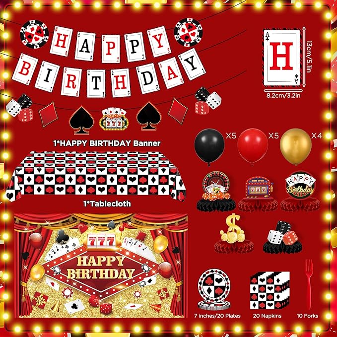 Casino Theme Party Decorations Casino Birthday Party Supplies Las