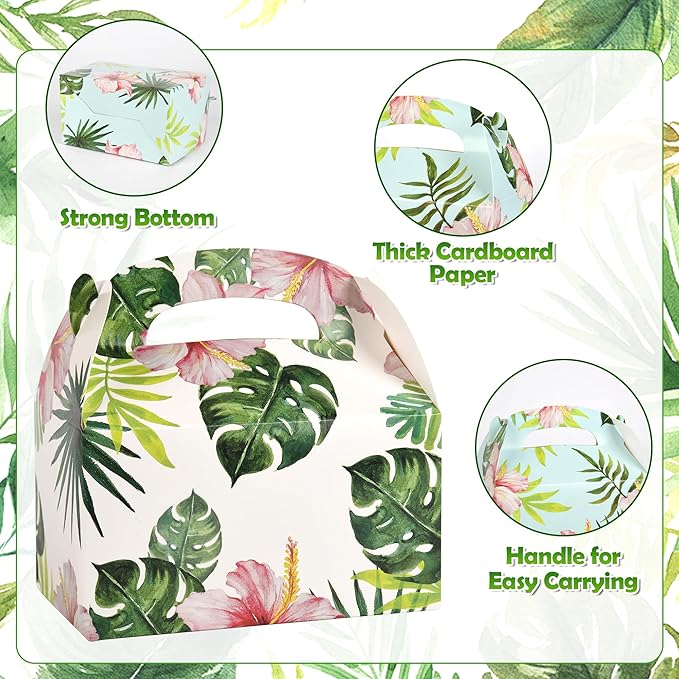DjinnGlory 36 Pack Hawaiian Luau Party Favor Treat Boxes Gable Boxes