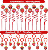 208PCS Strawberry Party Favors Berry First Birthday Decor Theme