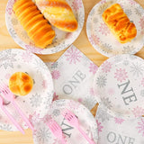 Winter Onederland 1st Birthday Themed Tableware Snowflake One Plates