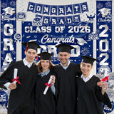 Graduation Decorations 2026 Blue and Silver Graduation Party Decor