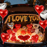 54pcs Heart Balloons I Love You Valentines Decoration with 50 Hang