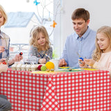 3pcs 54X108inch Red Checkered Tablecloth,Red Gingham Tablecloths